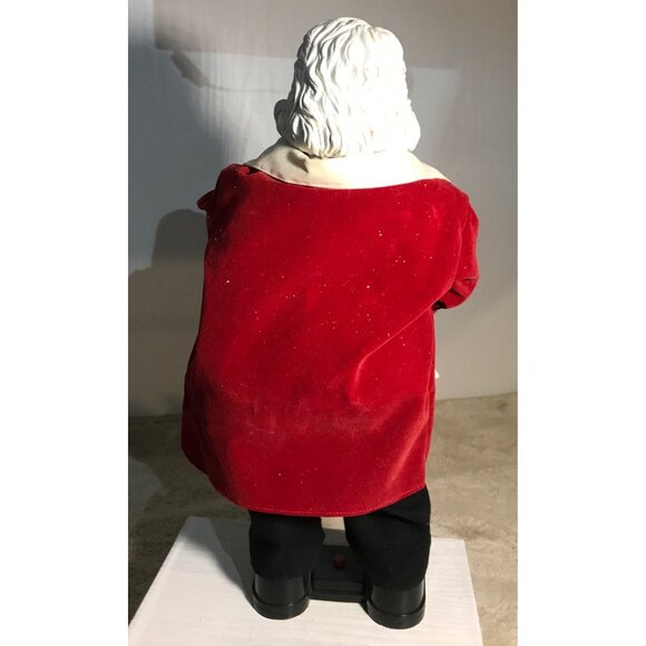 Animated Jazz Santa Claus Saxaphone Velvet Suit Jingle Bells 15" READ - Picture 4 of 10